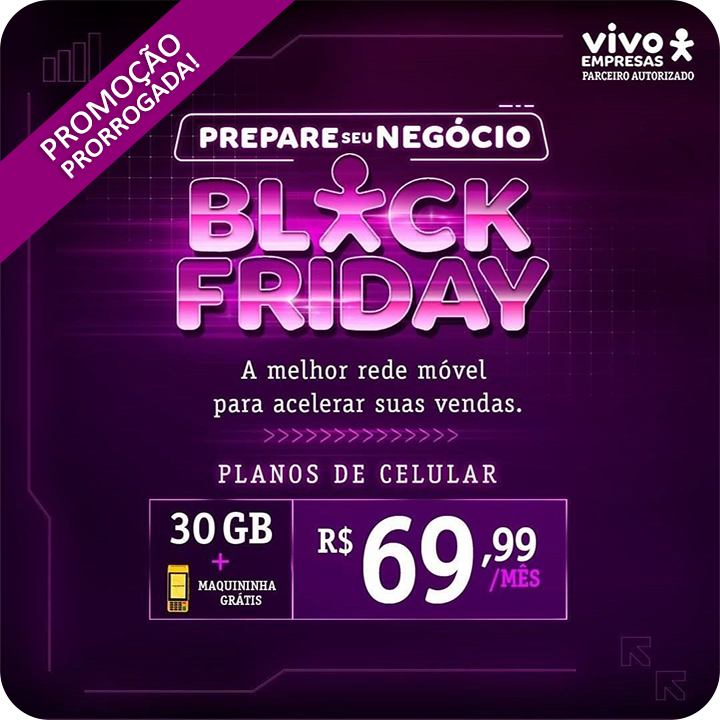 Promoo Vivo Empresas 30 GB + Maquininha por apenas R$69,90/ms